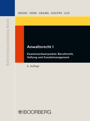 cover image of Anwaltsrecht I